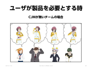 ユーザが製品を必要とする時
CJMが無いチームの場合
2014/11/22 CSS Nite in SENDAI, Vol.8 38
 