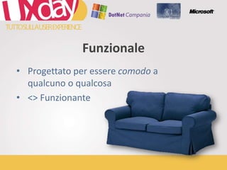 Progettato per essere comodo aqualcuno o qualcosa<> FunzionanteFunzionale