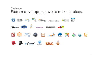 13
Challenge
Pattern developers have to make choices.
 