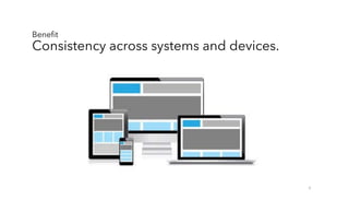 Benefit
Consistency across systems and devices.
4
 