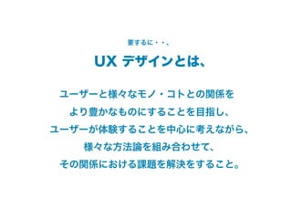 UX Design とは何か？
