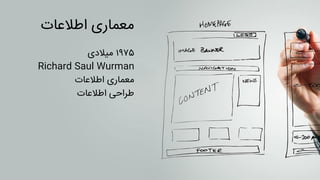 ‫اطالعات‬ ‫معماری‬
۱۹۷۵‫میالدی‬
Richard Saul Wurman
‫اطالعات‬ ‫معماری‬
‫اطالعات‬ ‫طراحی‬
 