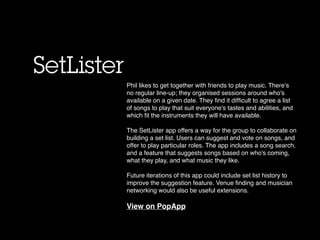 SetLister
Find songs to play, together.
 