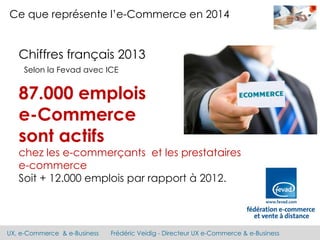 UX, e-Commerce & e-Business Frédéric Veidig - Directeur UX e-Commerce & e-Business
Ce que représente l’e-Commerce en 2014
...