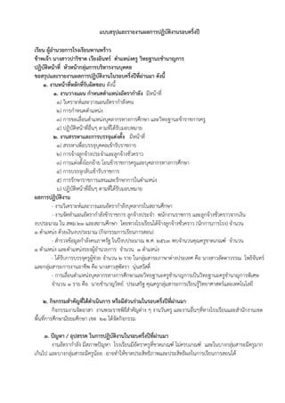 แบบสรุปและรายงานผลการปฏิบัติงาȨอบครึ่งปี
เรียน ผู้อานวยการโรงเรียนพานพร้าว
ข้าพเจ้า นางสาวปาริชาต เวียงอินทร์ ตาแหน่งครู วิทยฐานะชานาญการ
ปฏิบัติหน้าที่ หัวหน้ากลุ่มการบริหารงานบุคคล
ขอสรุปและรายงานผลการปฏิบัติงานในรอบครึ่งปีที่ผ่านมา ดังนี้
๑. งานหน้าที่หลักที่รับผิดชอบ ดังนี้
1. งานวางแผน กาหนดตาแหน่งอัตรากาลัง มีหน้าที่
1) วิเคราะห์และวางแผนอัตรากาลังคน
2) การกาหนดตาแหน่ง
3) การขอเลื่อนตาแหน่งบุคลากรทางการศึกษา และวิทยฐานะข้าราชการครู
4) ปฏิบัติหน้าที่อื่นๆ ตามที่ได้รับมอบหมาย
2. งานสรรหาและการบรรจุแต่งตั้ง มีหน้าที่
1) สรรหาเพื่อบรรจุบุคคลเข้ารับราชการ
2) การจ้างลูกจ้างประจาและลูกจ้างชั่วคราว
3) การแต่งตั้งโยกย้าย โอนข้าราชการครูและบุคลากรทางการศึกษา
4) การบรรจุกลับเข้ารับราชการ
5) การรักษาราชการแทนและรักษาการในตาแหน่ง
6) ปฏิบัติหน้าที่อื่นๆ ตามที่ได้รับมอบหมาย
ผลการปฏิบัติงาน
- งานวิเคราะห์และวางแผนอัตรากาลังบุคลากรในสถานศึกษา
- งานจัดทาแผนอัตรากาลังข้าราชการ ลูกจ้างประจา พนักงานราชการ และลูกจ้างชั่วคราวจากเงิน
งบประมาณ ใน สพม.๒๑ และสถานศึกษา โดยทางโรงเรียนได้จ้างลูกจ้างชั่วคราว (นักการภารโรง) จานวน
๑ ตาแหน่ง ด้วยเงินงบประมาณ (กิจกรรมการเรียนการสอน)
- สารวจข้อมูลกาลังคนภาครัฐ ในปีงบประมาณ พ.ศ. ๒๕๖๓ พบจานวนคุณครูขาดเกณฑ์ จานวน
๑ ตาแหน่ง และตาแหน่งรองผู้อานวยการ จานวน ๑ ตาแหน่ง
- ได้รับการบรรจุครูผู้ช่วย จานวน ๒ ราย ในกลุ่มสาระภาษาต่างประเทศ คือ นางสาวลัดดาวรรณ โพธิจันทร์
และกลุ่มสาระการงานอาชีพ คือ นางสาวสุพัตรา นุ่นสวัสดิ์
- การเลื่อนตาแหน่งบุคลากรทางการศึกษาและวิทยฐานะครูชานาญการเป็นวิทยฐานะครูชานาญการพิเศษ
จานวน ๑ ราย คือ นายชานาญวิทย์ ประเสริฐ คุณครูกลุ่มสาระการเรียนรู้วิทยาศาสตร์และเทคโนโลยี
๒. กิจกรรมสาคัญที่ได้ดาเนินการ หรือมีส่วนร่วมในรอบครึ่งปีที่ผ่านมา
กิจกรรมงานจิตอาสา งานพระราชพิธีสาคัญต่าง ๆ งานวันครู และงานอื่นๆที่ทางโรงเรียนและสานักงานเขต
พื้นที่การศึกษามัธยมศึกษา เขต ๒๑ ได้จัดกิจกรรม
๓. ปัญหา / อุปสรรค ในการปฏิบัติงานในรอบครึ่งปีที่ผ่านมา
งานอัตรากาลัง มีสภาพปัญหา โรงเรียนมีอัตราครูที่ขาดเกณฑ์ ไม่ครบเกณฑ์ และในบางกลุ่มสาระมีครูมาก
เกินไป และบางกลุ่มสาระมีครูน้อย อาจทาให้ขาดประสิทธิภาพและประสิทธิผลในการเรียนการสอนได้
 