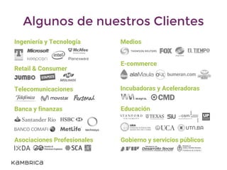 Algunos de nuestros Clientes
Asociaciones Profesionales
Retail & Consumer
Telecomunicaciones
Ingeniería y Tecnología
Banca...