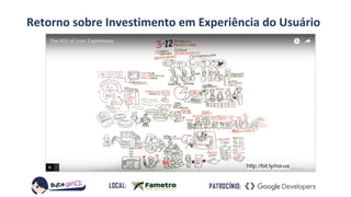 http://bit.ly/roi-ux
Retorno sobre Investimento em Experiência do Usuário
 