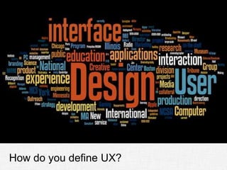 How do you define UX?
 
