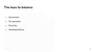 TOTALLYMONEY
The keys to balance
35
• Connection
• Co-operation
• Diversity
• Interdependence
 