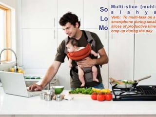Multi-slice [muhl-
          So             s l a h y s
                         Verb: To multi-task on a
          Lo             smartphone during small
                         slices of productive time
          Mo             crop up during the day




Sitecore: managing the mobile rush
 
