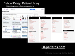 #UXEmpathy @anitaycheng @UXSC_ @UXPALA
Android Developer Library
http://developer.android.com/design/index.html
 