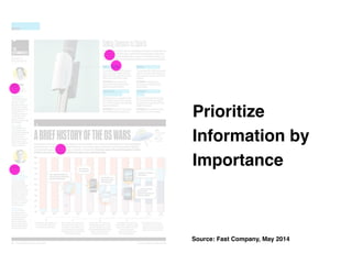 Prioritize
Information by
Importance
Source: Fast Company, May 2014
 