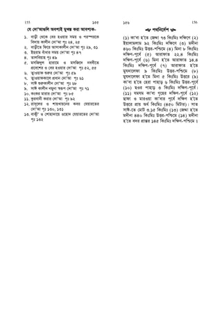 †h †`vÔAv¸wj Aek¨B gyL¯— Kiv Avek¨K-
1. evox †_‡K †ei nIqvi mgq I ci¯úi‡K
we`vq Kvjxb †`vÔAv c„t 24, 25
2. evox‡Z wd‡i AvmvKvjxb †`vÔAv c„t 29, 31
3. Bnivg euvavi mgq †`vÔAv c„t 47
4. Zvjweqvn c„t 49
5. gmwR`yj nviv‡g I gmwR‡` beex‡Z
cÖ‡e‡ki I †ei nIqvi †`vÔAv c„t 52, 55
6. Z¡vIqvd ïi“i †`vÔAv c„t 59
7. Z¡vIqvdKv‡j cÖavb †`vÔAv c„t 61
8. mvC ïi“Kvjxb †`vÔAv c„t 68
9. mvC Kvjxb bgybv ¯^iƒc †`vÔAv c„t 71
10. KsKi gvivi †`vÔAv c„t 85
11. Kzievbx Kivi †`vÔAv c„t 92
12. ivm~‡ji I kvqLvq‡bi Kei †hqvi‡Zi
†`vÔAv c„t 130, 131
13. evK¡xÔ I †kvnv`v‡q I‡nv` †hqvi‡Zi †`vÔAv
c„t 132
c_wb‡`©k
(1) KvÔev nÕ‡Z †RÏv 73 wKtwgt `w¶‡Y (2)
Bqvjvgjvg 92 wKtwgt `w¶‡Y (3) g`xbv
460 wKtwgt DËi-cwð‡g (4) wgbv 8 wKtwgt
`w¶Y-c~‡e© (5) AvivdvZ 22.4 wKtwgt
`w¶Y-c~‡e© (6) wgbv nÕ‡Z AvivdvZ 14.4
wKtwgt `w¶Y-c~‡e© (7) AvivdvZ nÕ‡Z
gyh`v‡jdv 9 wKtwgt DËi-cwð‡g (8)
gyh`v‡jdv nÕ‡Z wgbv 5 wKtwgt DË‡i (9)
KvÔev nÕ‡Z †niv cvnvo 6 wKtwgt DËi-c~‡e©
(10) QIi cvnvo 3 wKtwgt `w¶Y-c~‡e©|
(11) hghg KvÔev M„‡ni `w¶Y-c~‡e© (12)
Qvdv I gviIqv KvÔevi c~‡e© `w¶Y nÕ‡Z
DË‡i cÖvq Aa© wKtwgt (450 wgUvi)| mvZ
mvC-‡Z †gvU 3.15 wKtwgt (13) †RÏv nÕ‡Z
g`xbv 440 wKtwgt DËi-cwð‡g (14) g`xbv
nÕ‡Z e`i cÖvš—i 145 wKtwgt `w¶Y-cwð‡g 
155 155 156 156
 