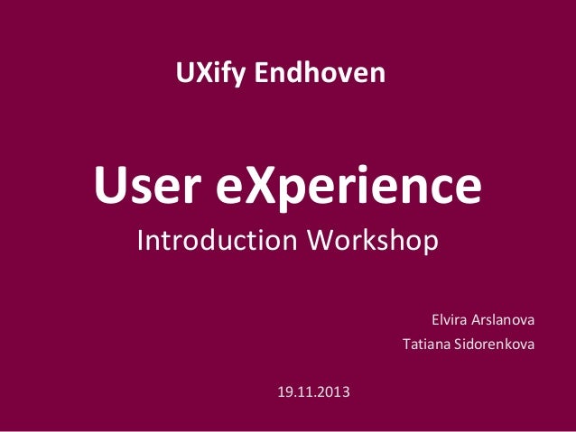 uxify eindhoven introduction workshop