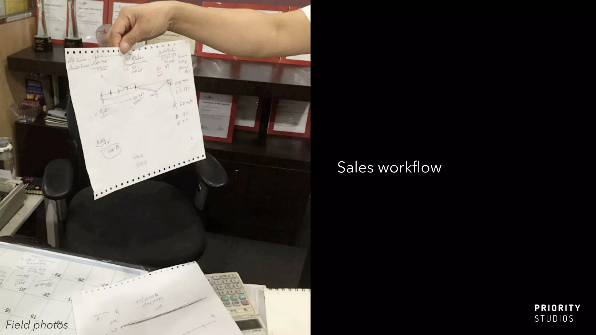 Sales workﬂow
Field photos
 