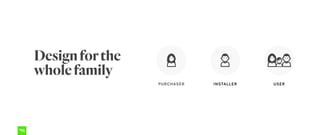 Designforthe
wholefamily
PURCHASER INSTALLER USER
 