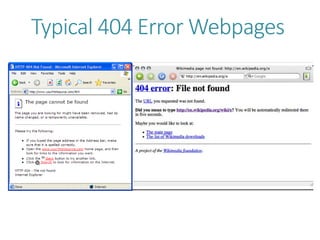 Typical 404 Error Webpages
 