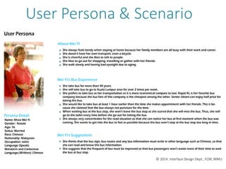 User persona
User Persona & Scenario
© 2014. Interface Design Dept., FCM, MMU
 