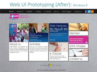 © 2014. Interface Design Dept., FCM, MMU
Web UI Prototyping (After): Windows 8
 