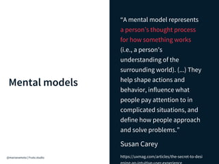 UX in the City Manchester - Mariana Morris, Fruto - Mapping users’ mental models