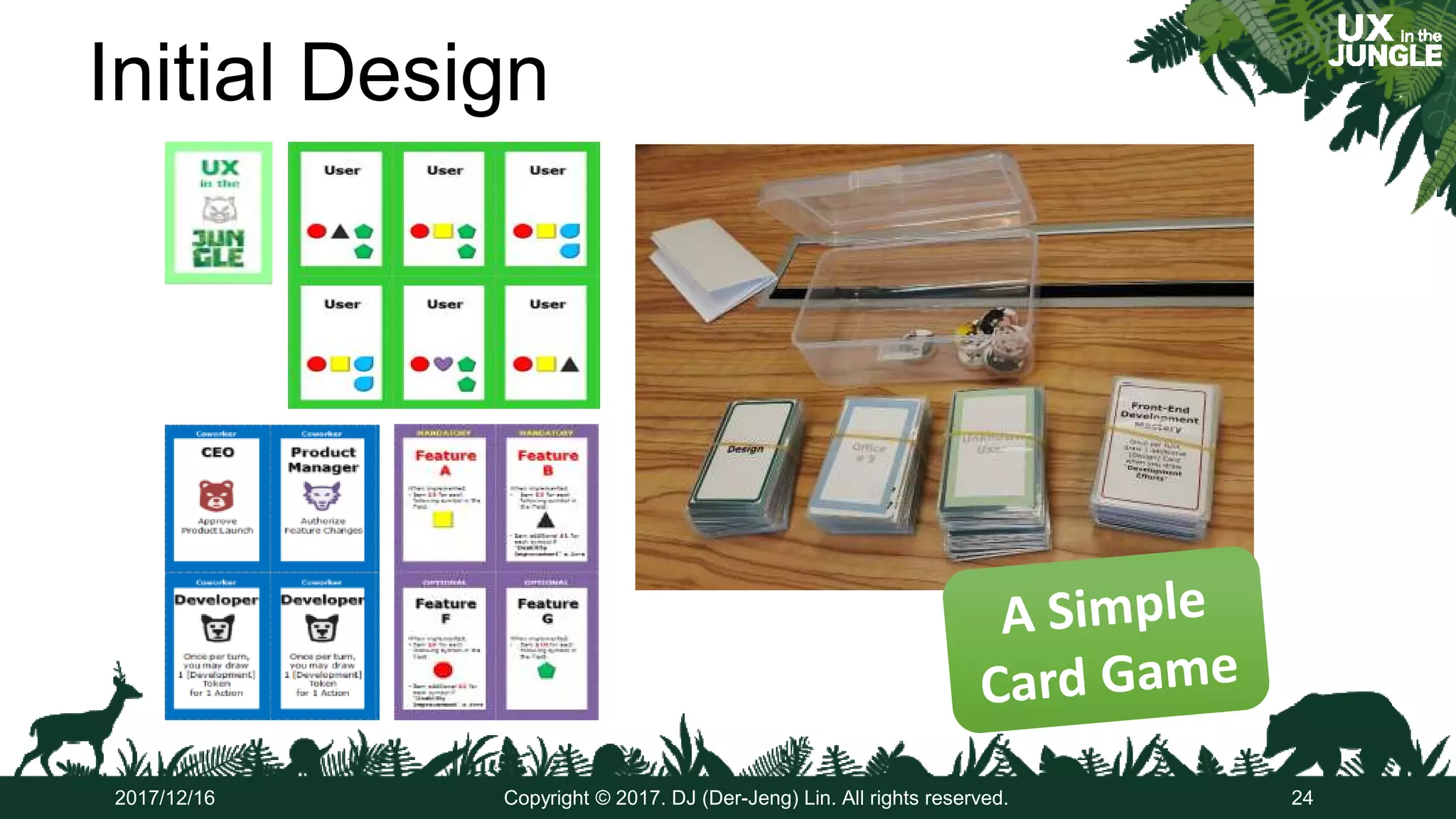 Initial Design
24Copyright © 2017. DJ (Der-Jeng) Lin. All rights reserved.2017/12/16
 