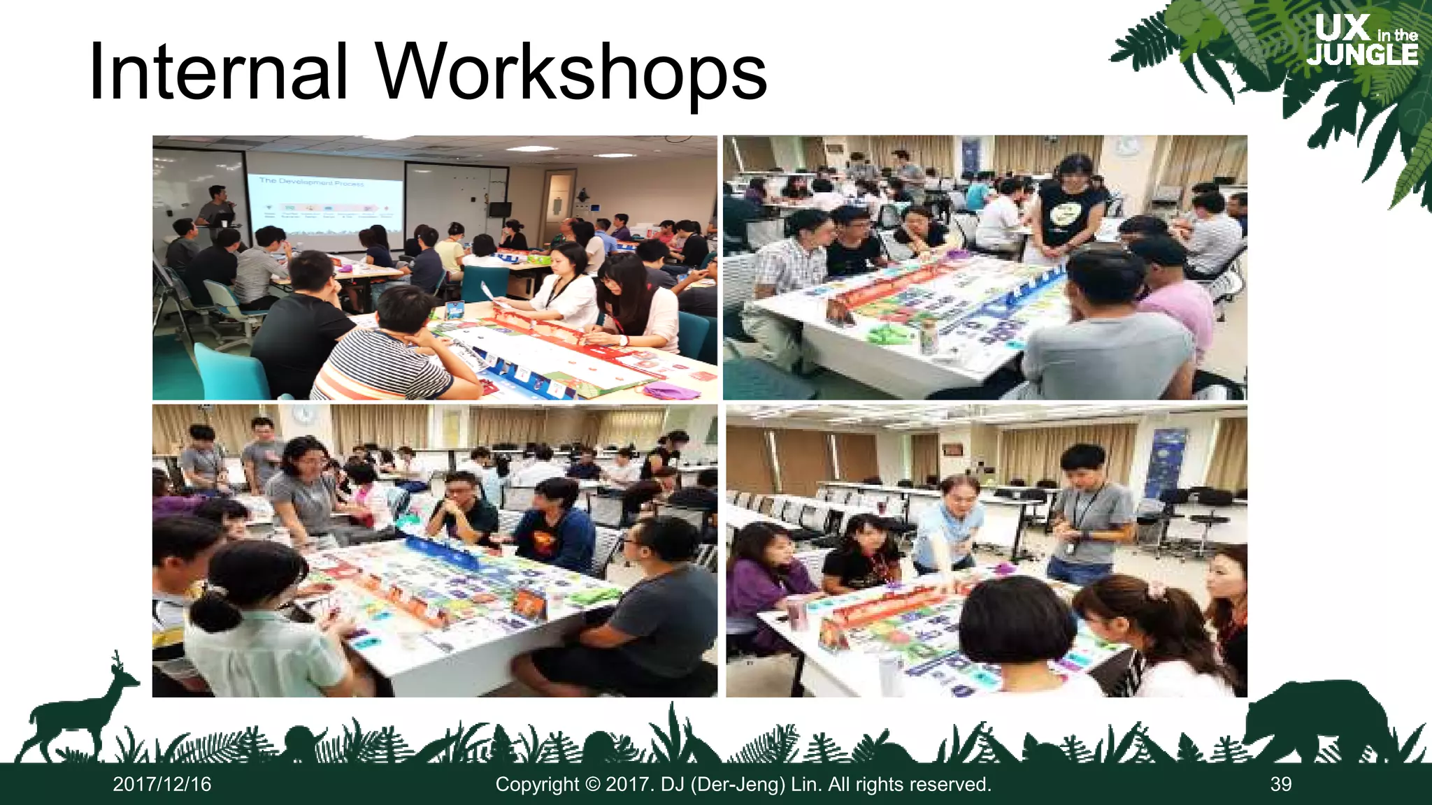 Internal Workshops
39Copyright © 2017. DJ (Der-Jeng) Lin. All rights reserved.2017/12/16
 