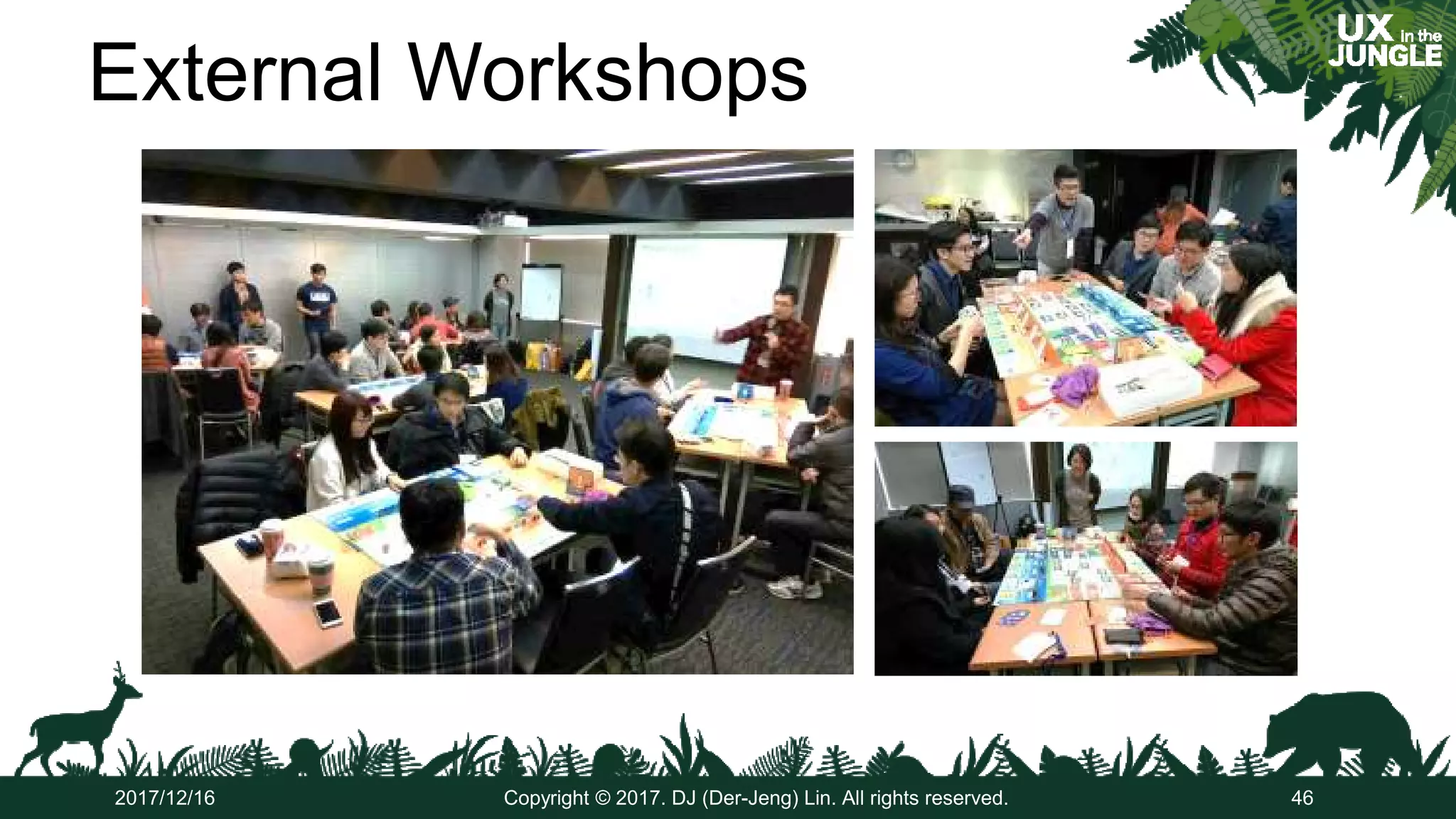 External Workshops
2017/12/16 Copyright © 2017. DJ (Der-Jeng) Lin. All rights reserved. 46
 