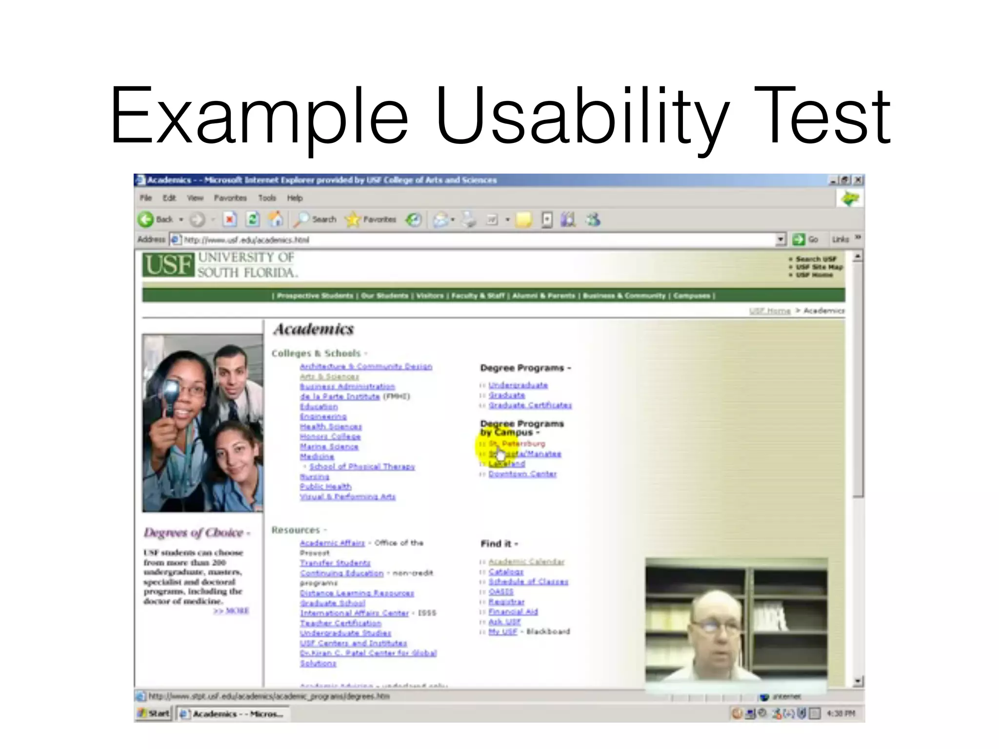 Example Usability Test
 