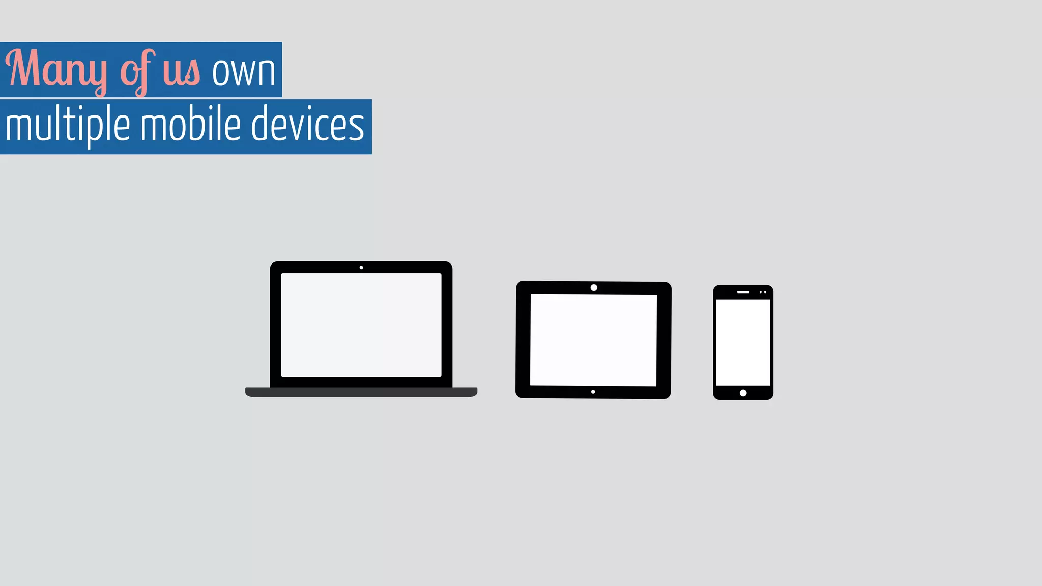 Many of us own  
multiple mobile devices
 