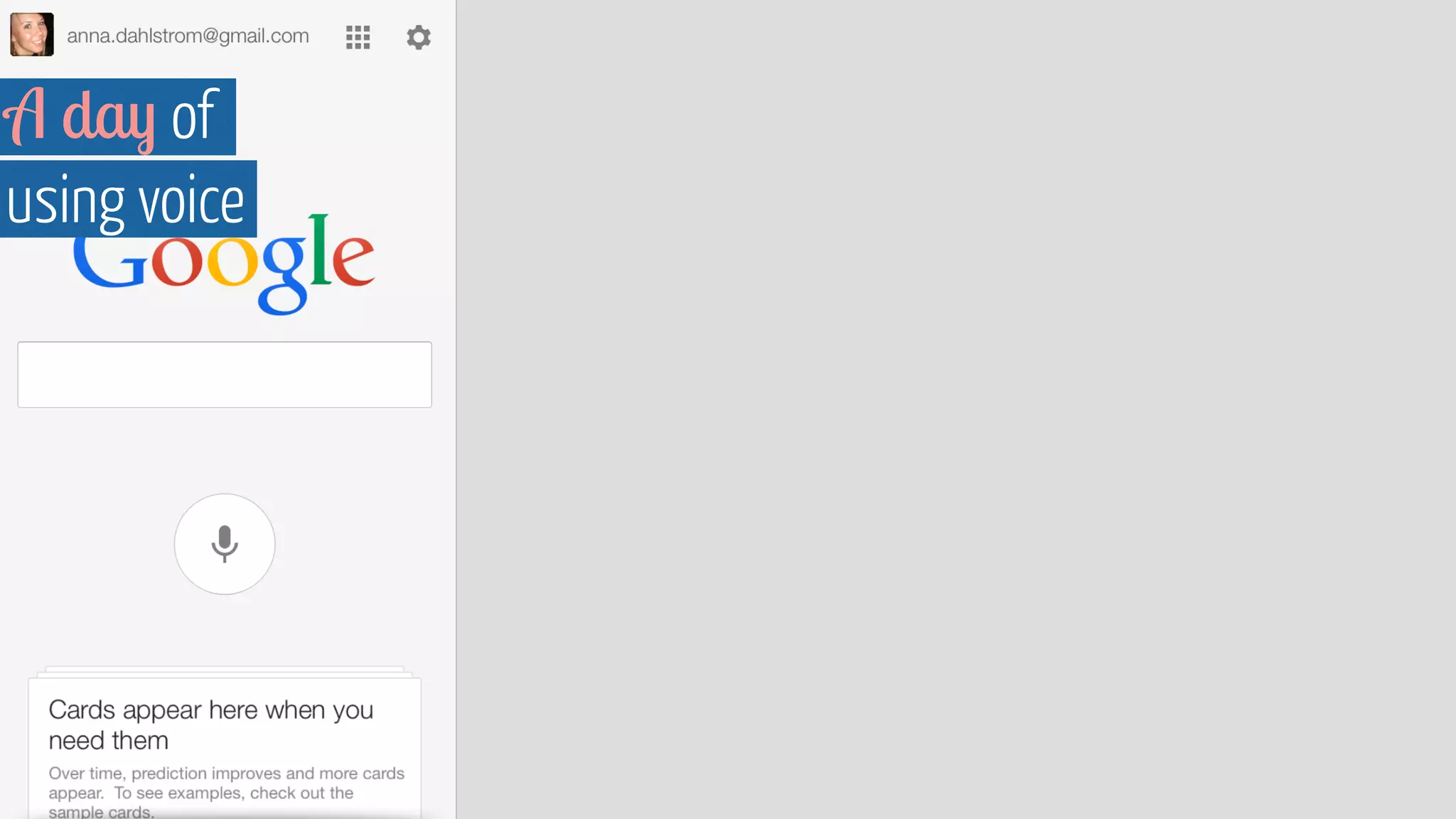 A day of  
using voice
 