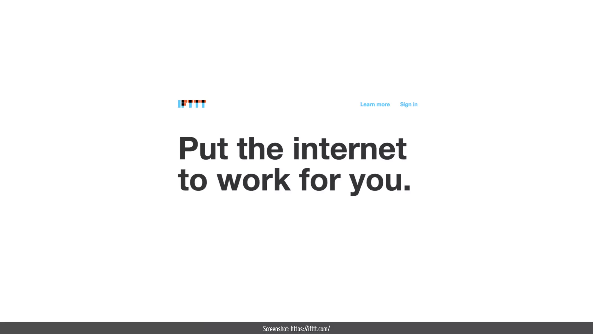 Screenshot: https://ifttt.com/
 