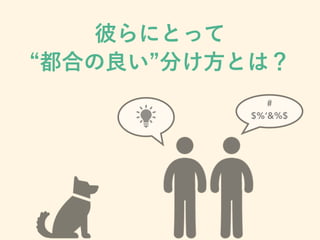 彼らにとって
都合の良い 分け方とは？
#
$%‘&%$
 