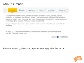 Finance, servicing, downtime, replacements, upgrades, insurance…
 
