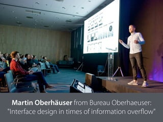 Martin Oberhäuser from Bureau Oberhaeuser:
"Interface design in times of information overﬂow"
 