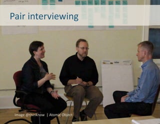 Pair	
  interviewing	
  




 Image	
  @thinknow	
  	
  |	
  Atomic	
  Object	
  
 