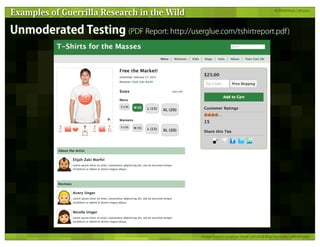 Guerrilla Research Methods - UX Lisbon 2011