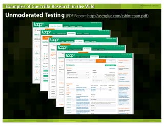 Guerrilla Research Methods - UX Lisbon 2011