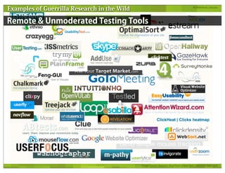 Guerrilla Research Methods - UX Lisbon 2011