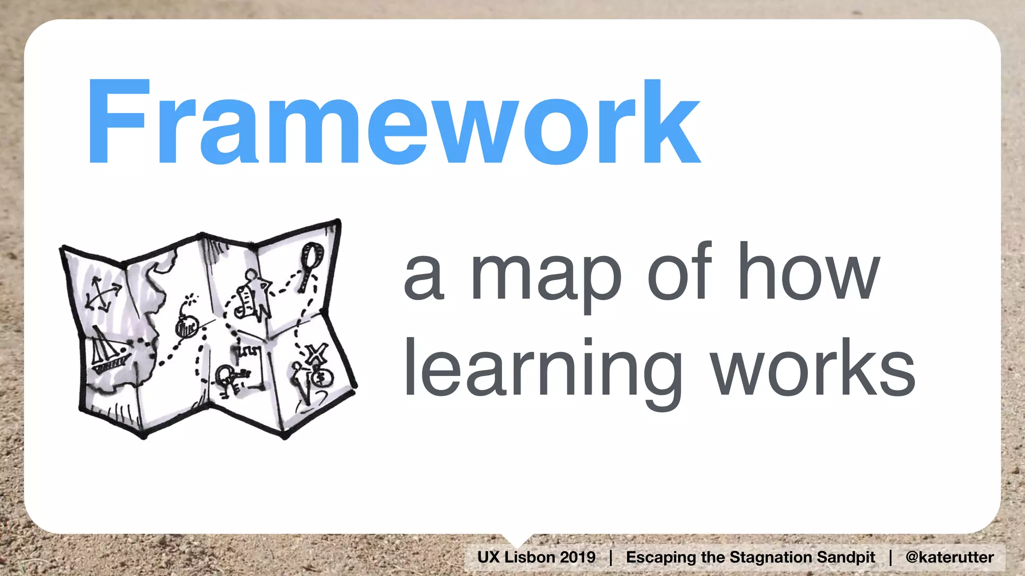 UX Lisbon 2019 | Escaping the Stagnation Sandpit | @katerutter
a map of how
learning works
Framework
 