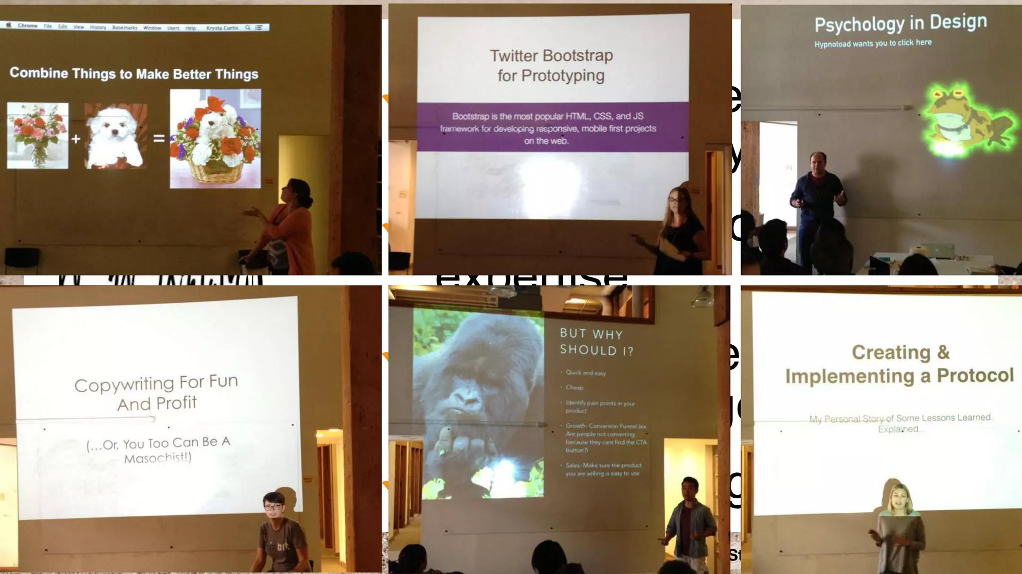 UX Lisbon 2019 | Escaping the Stagnation Sandpit | @katerutter
✓ 5-7 minute presentations,
held frequently
✓ New contributors share
expertise
✓ Whole team learns
something together
✓ Celebrate progress
Short talks about an idea,
insight or body of evidence.
Routinizes packaging and
sharing ideas.
Present
3] Share progress
 