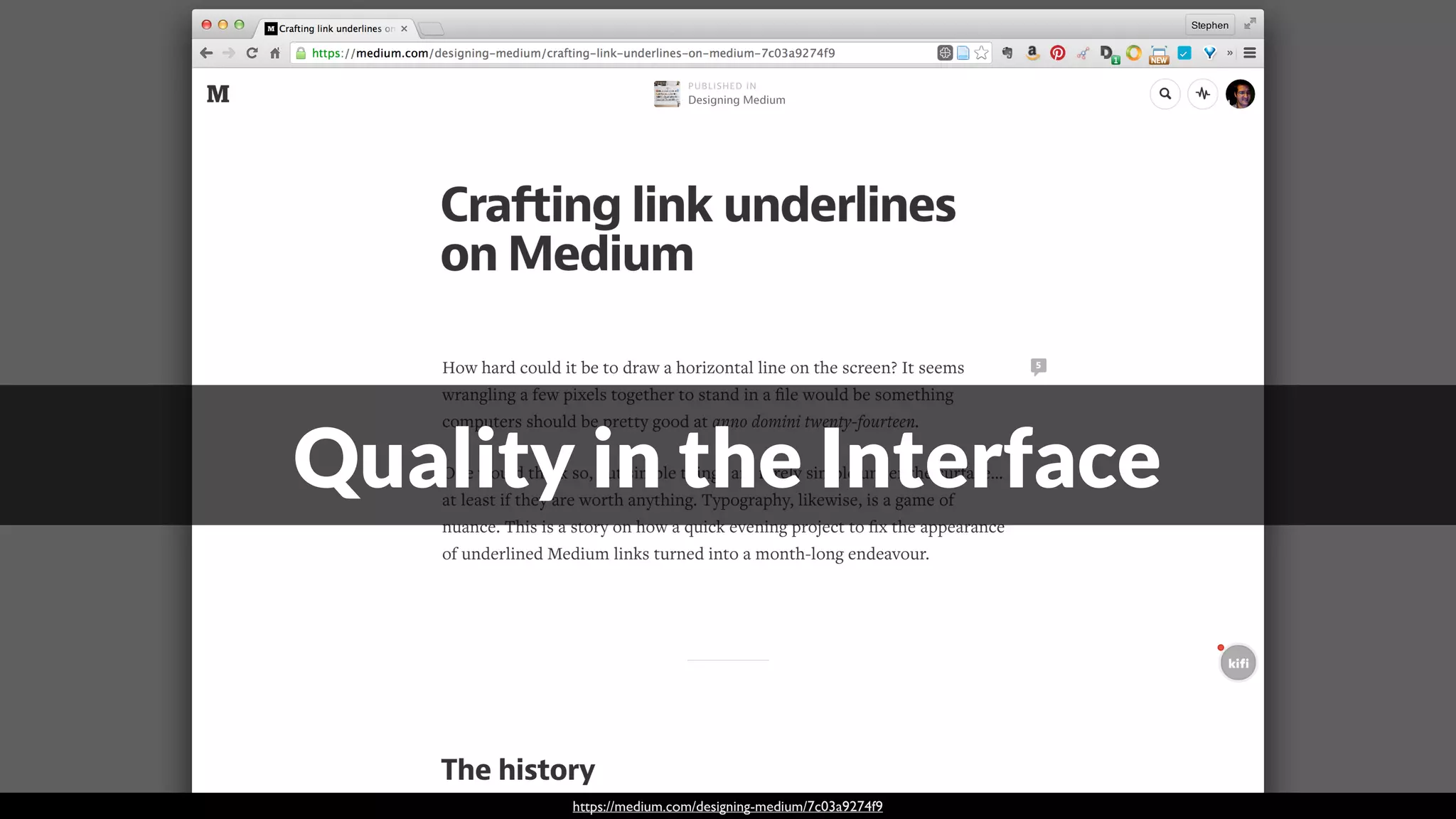 https://medium.com/designing-medium/7c03a9274f9
Quality in the Interface
 