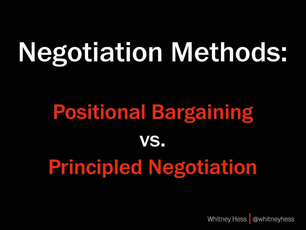 Negotiation Methods Positional Bargaining vs.