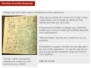 Christian Crumlish (keynote)


 "Design has never really meant controlling the entire experience"

                       ...
