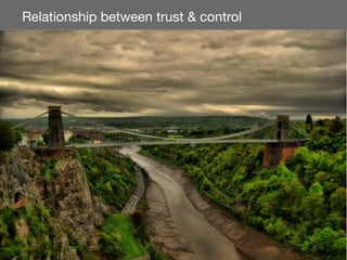 Trust control strategies
                           High trust




Low control                             High control


...