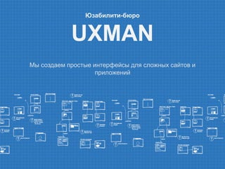 Юзабилити-бюро 
UXMAN 
Мы создаем простые интерфейсы для сложных сайтов и 
приложений 
 