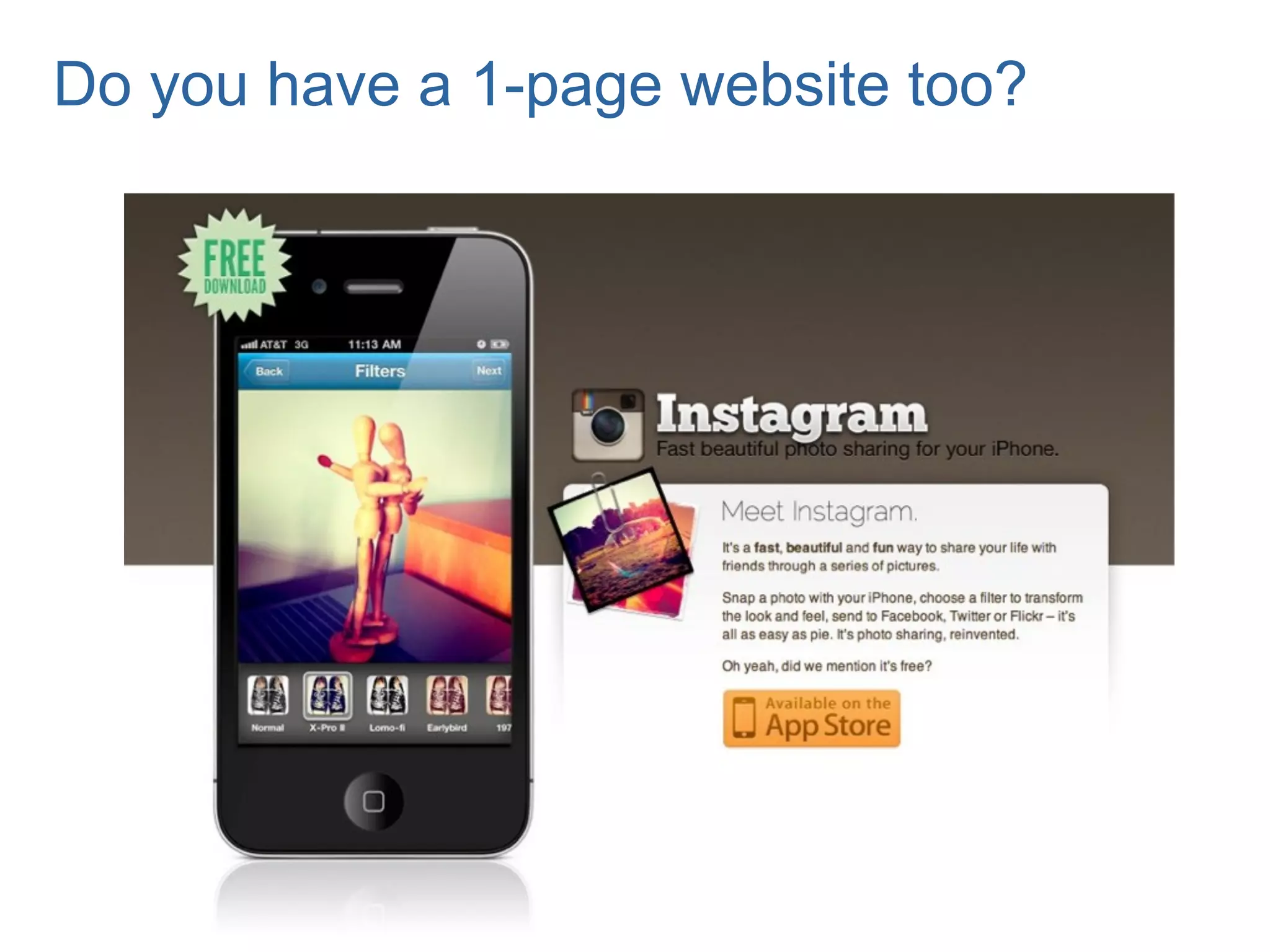 Do you have a 1-page website too?
 