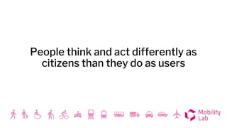 People think and act differently as
citizens than they do as users
 
