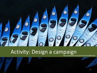 Activity: Design a campaign
                     http://www.flickr.com/photos/mikett/39962761/




                                                         50
 