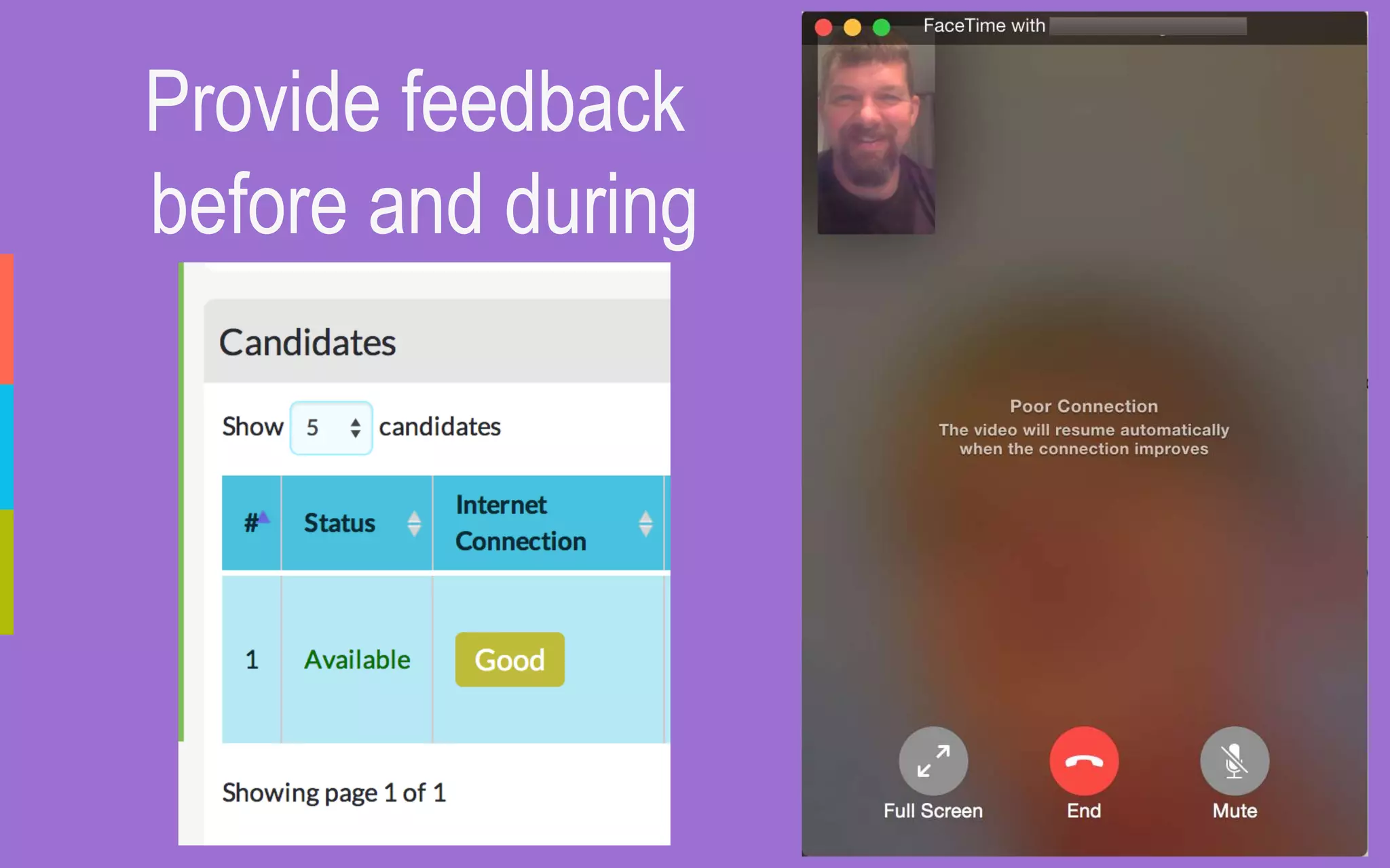 Provide feedback
before and during
 