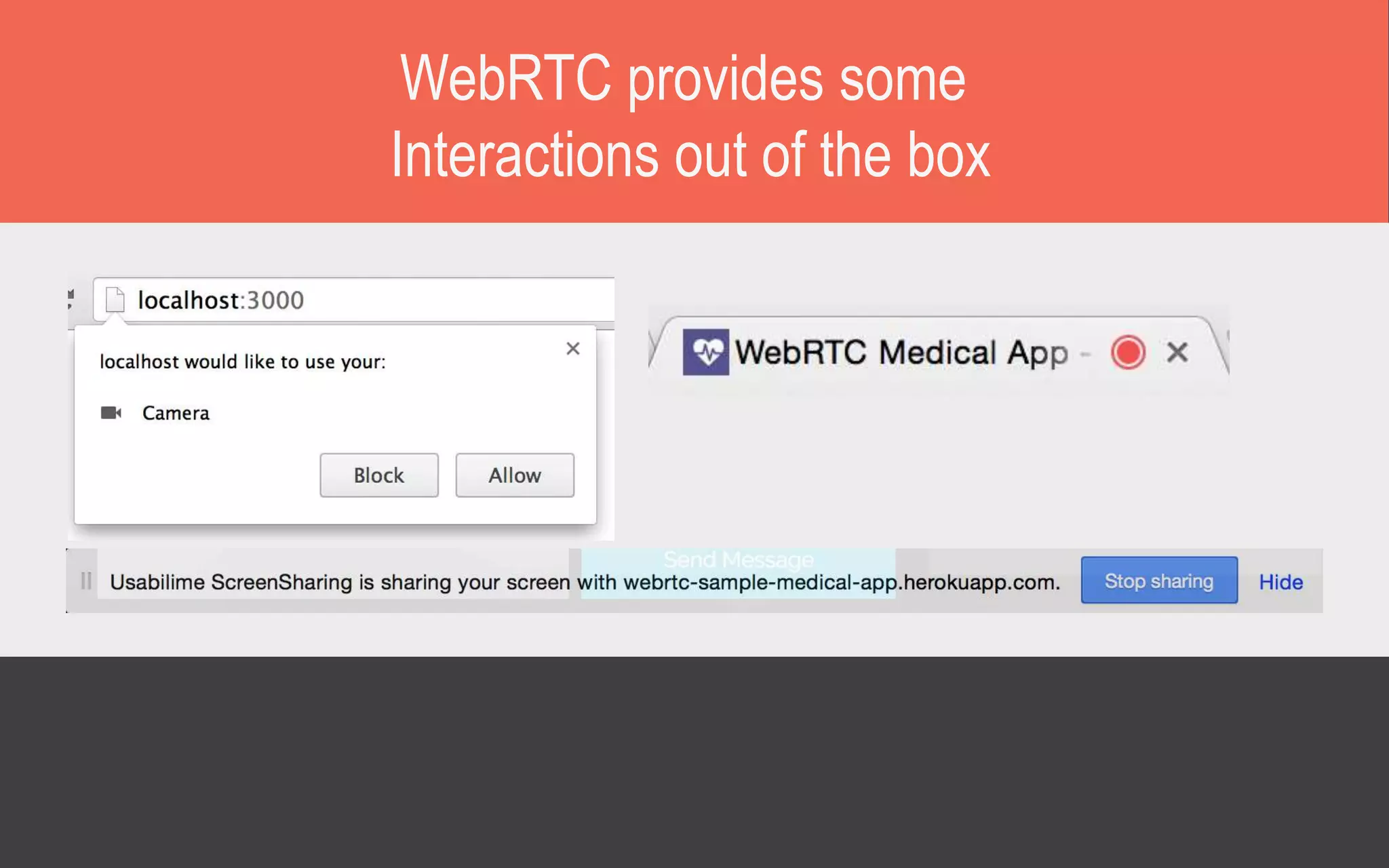 WebRTC provides some
Interactions out of the box
 